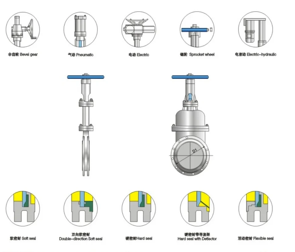 Structure and product views for Knife type gate valve with cover Class150