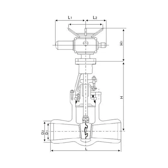 Z60, Z61 electric high-temperature and high-pressure welded gate valves