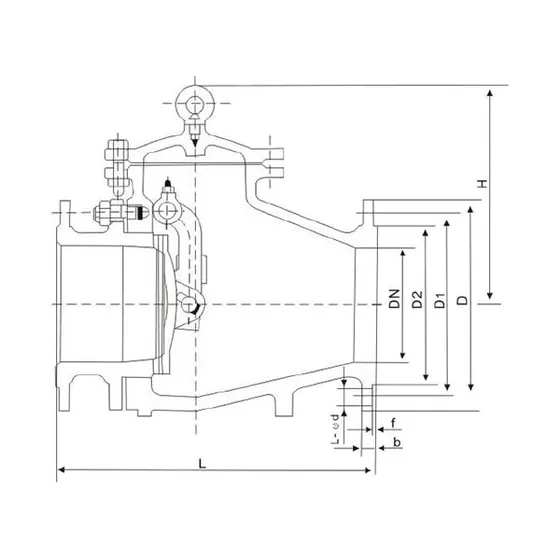 PH44H slag discharge check valve