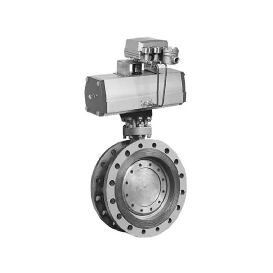 D643 three eccentric multi-level metal hard seal/PTFE seal pneumatic transmission flange butterfly valve