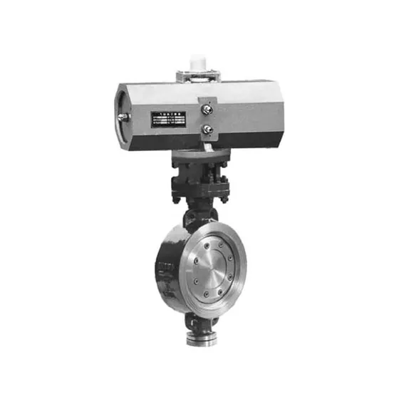 D673 three eccentric multi-level metal hard seal/PTFE seal pneumatic transmission flange butterfly valve