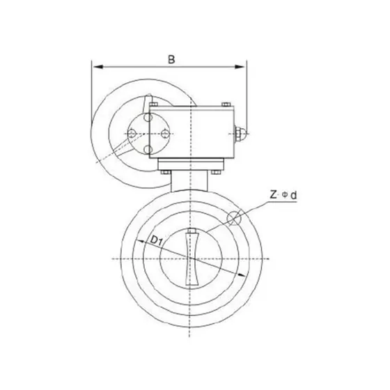 D41, D43 handle, worm gear drive flange soft seal butterfly valve