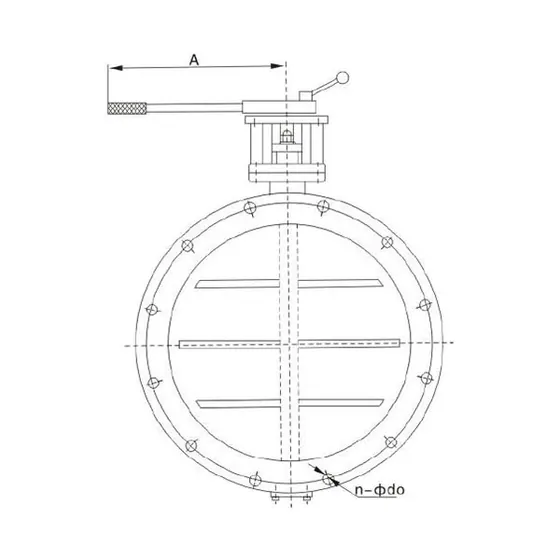 D43W handle type inclined plate dust and gas butterfly valve