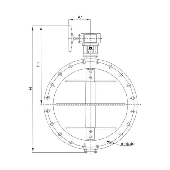 D343W worm gear inclined plate dust and gas butterfly valve