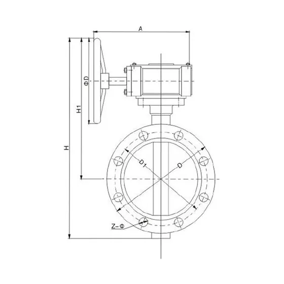 TLD341 desulfurization dedicated double flange rubber lined butterfly valve