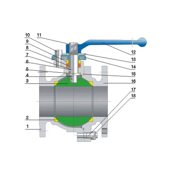 Two piece floating ball valve Class150/300
