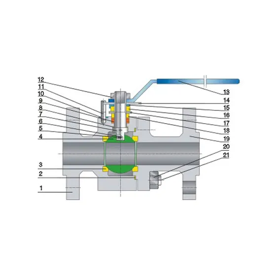 Two piece floating ball valve Class600/900