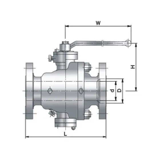 Two piece fixed ball valve Class150/300
