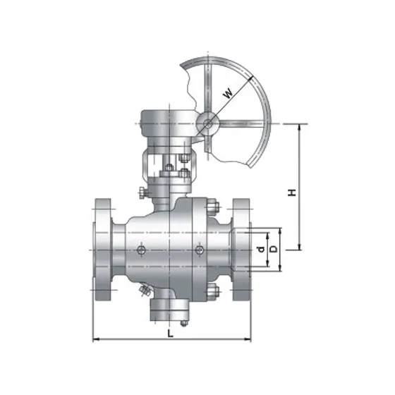 Two piece fixed ball valve Class600/900