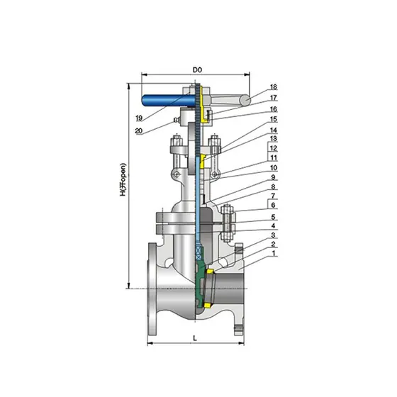 Bolted valve cover, exposed stem, elastic gate Class150