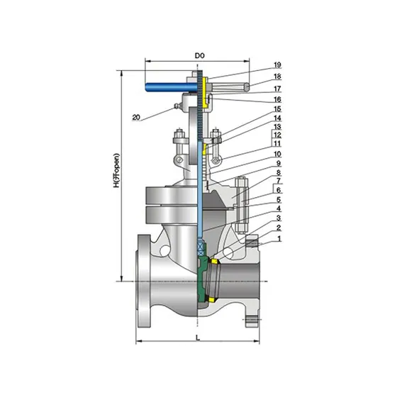 Bolted valve cover, exposed stem, elastic gate Class300