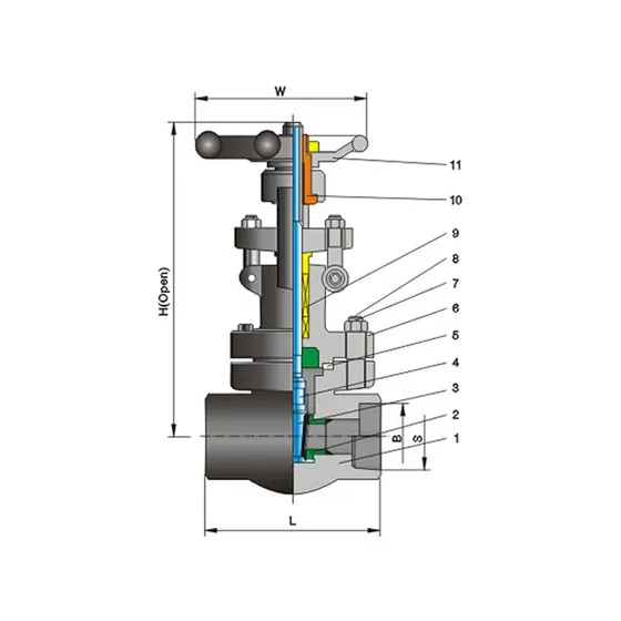 Forged steel threaded, welded gate valve Class800