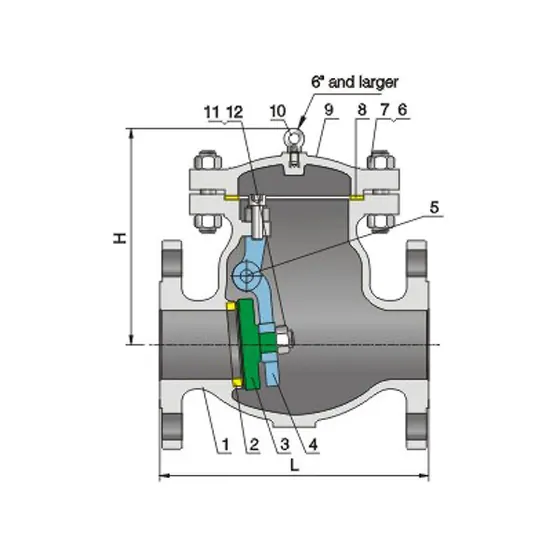Bolted valve cover swing check valve CLass900/1500/2500